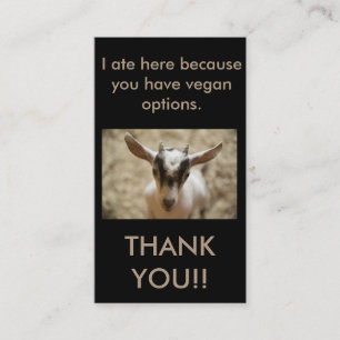 Obrigado do Outreach do Vegan você cartões