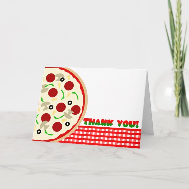Obrigado do partido da pizza você cartão de nota (Frente)