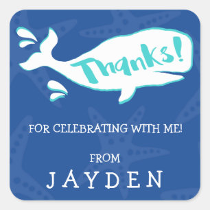 Obrigado do respingo da baleia você etiquetas do