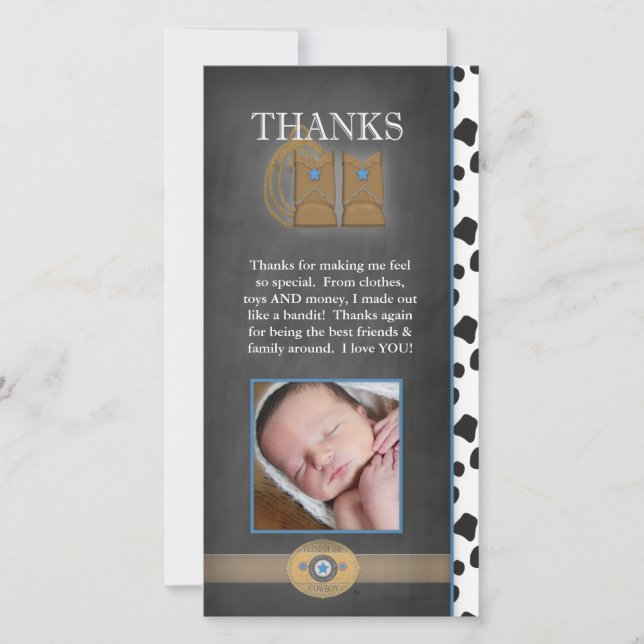 Obrigado do vaqueiro você cartão com fotos (Frente)