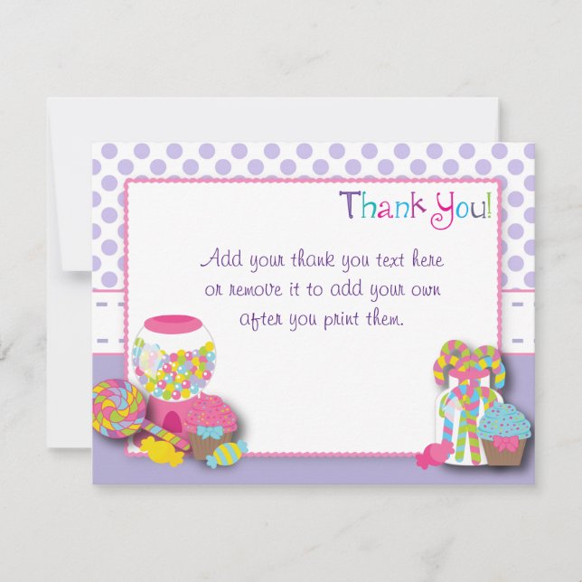 Obrigado doce da celebração você cartões (Frente)