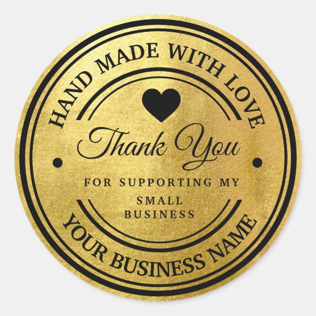 Obrigado, Dourado Clássico Do Adesivo Redondo (Frente)