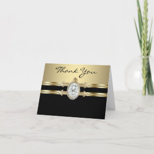 Obrigado Dourado preto você cartões