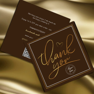 Obrigado Elegante Brown e Dourado