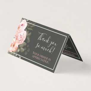 Obrigado Elegante Placa De Rosa Floral Cor-De-Rosa