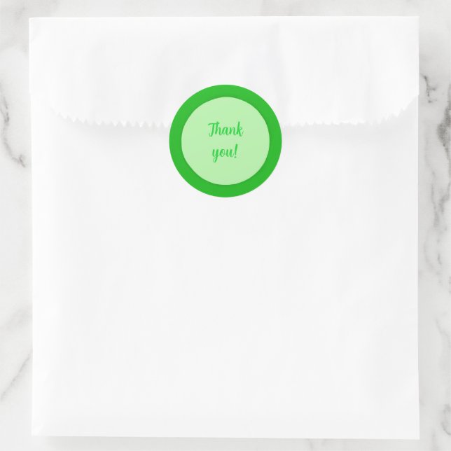 Obrigado em Adesivos de Círculo Verde (Bolsa)