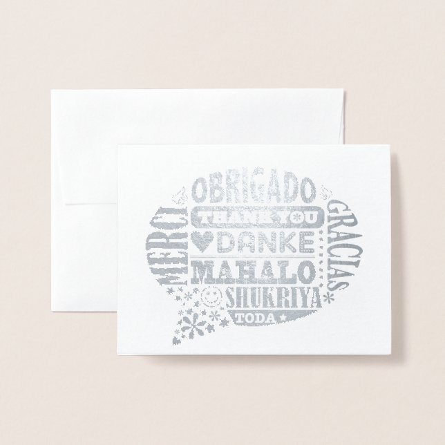 Obrigado em muitos idiomas Cartão de Saudação de F (Frente com envelope)