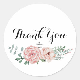 Obrigado em volta da etiqueta - design floral da