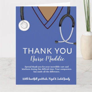 Obrigado enfermeira e cartão de médico