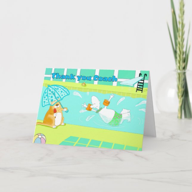 Obrigado engraçado da natação você treina o cartão (Frente)