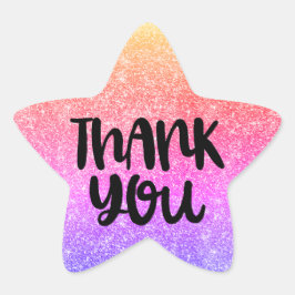 Obrigado estrelar o adesivo pastel brilhante