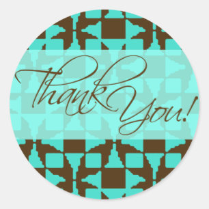 Obrigado etiqueta (Birini: aqua/marrom)