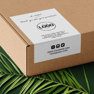 Obrigado Etiqueta de entrega de pacotes de logotip