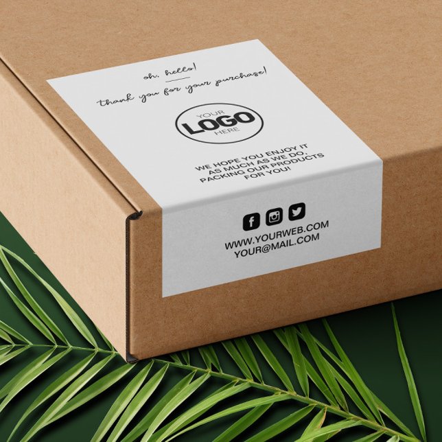 Obrigado Etiqueta de entrega de pacotes de logotip (Criador carregado)