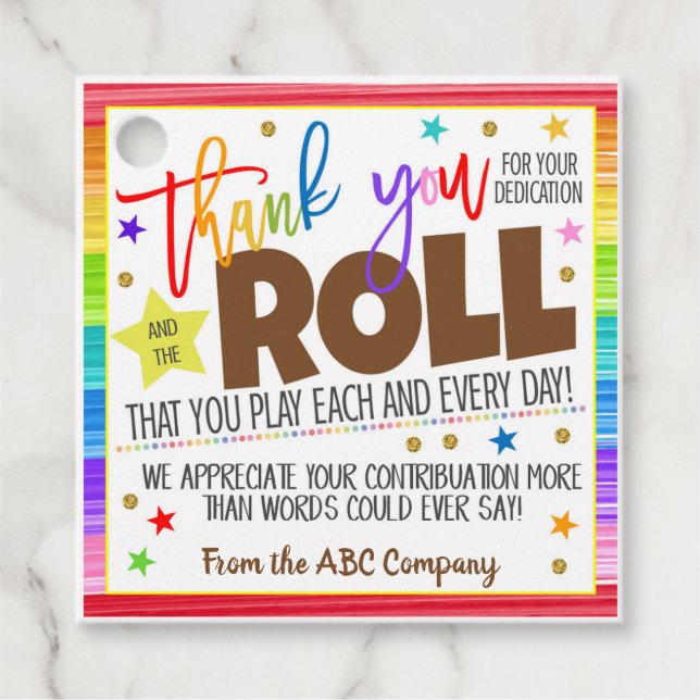 Obrigado Etiqueta de presentes (Frente)