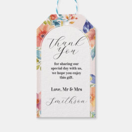 Obrigado Etiquetas Casando Florais de Verão Modern