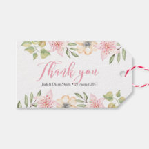 Obrigado, etiquetas Favoráveis | Flores Rosa E Cre