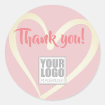 Obrigado Etiquetas Rosa claro Rosa Amor Logotipo C