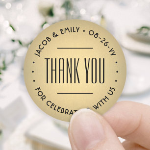 Obrigado Faux Gold Foil Return Etiquetas de Endere