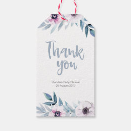 Obrigado floral azul Pruple você etiquetas | marca