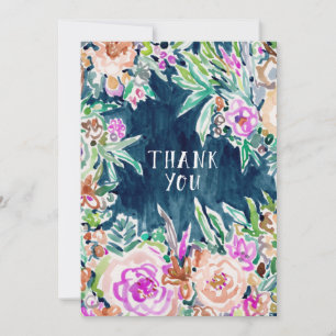 OBRIGADO floral colorido TÃO RICO VOCÊ cartão liso