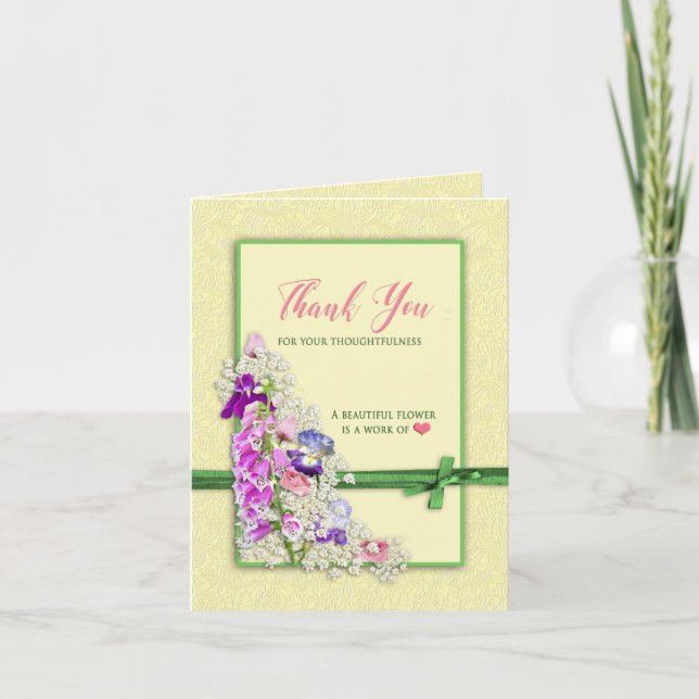 Obrigado - Flores de Jardim - Cartão de Nota (Frente)