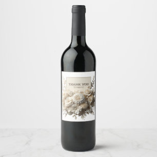 obrigado flores de papel buquê rótulos de vinho