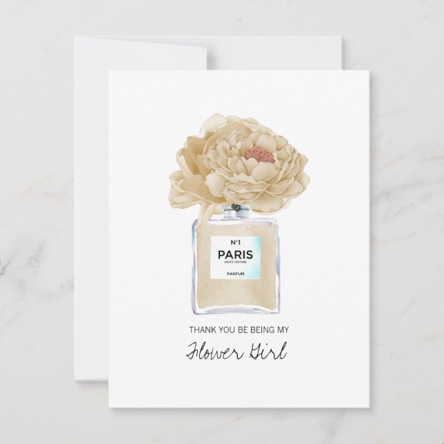Obrigado, Flower Girl Champagne Peony Perfume Card (Frente)