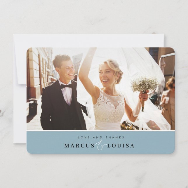 OBRIGADO. Foto elegante de ampersas chic e azul em (Frente)