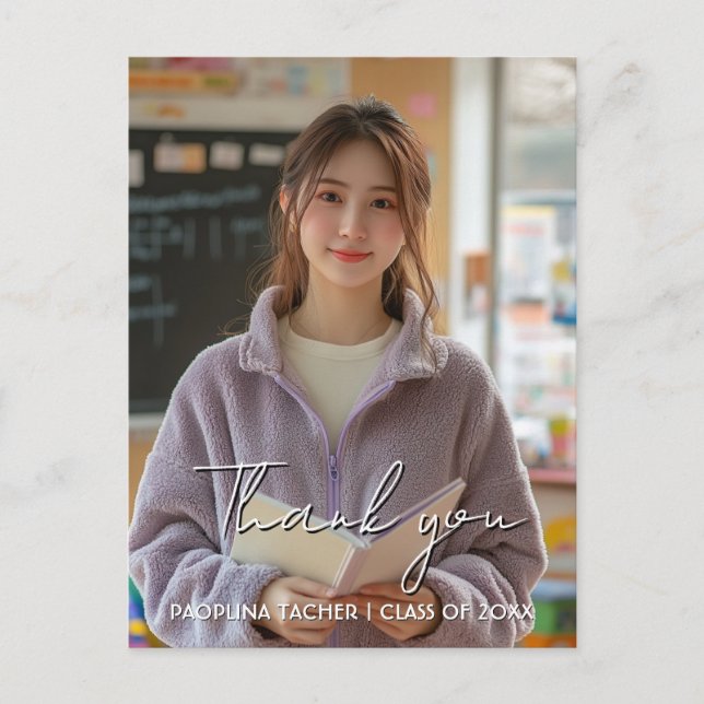 Obrigado foto personalizada de formatura 2 Cartão  (Frente)