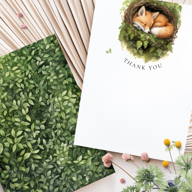 Obrigado Fox Woodland Chá de fraldas Watercolor (Criador carregado)