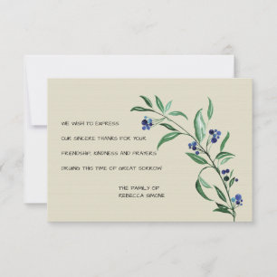 Obrigado fúnebre das bagas você cartões