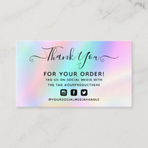 Obrigado holográfico clássico seu cartão de visita