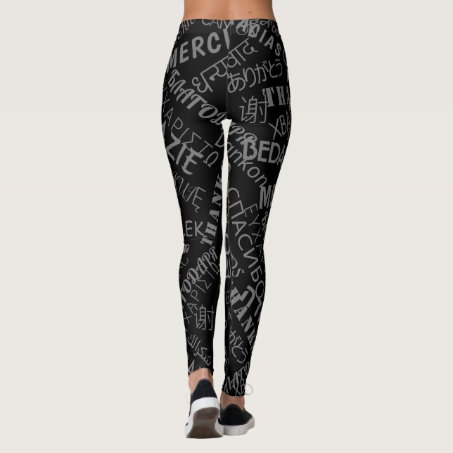 Obrigado Leggings de texto ou Escolher cores (Verso)