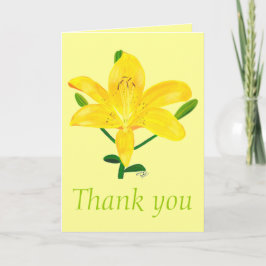 Obrigado, lírio amarelo, cartões de casamento