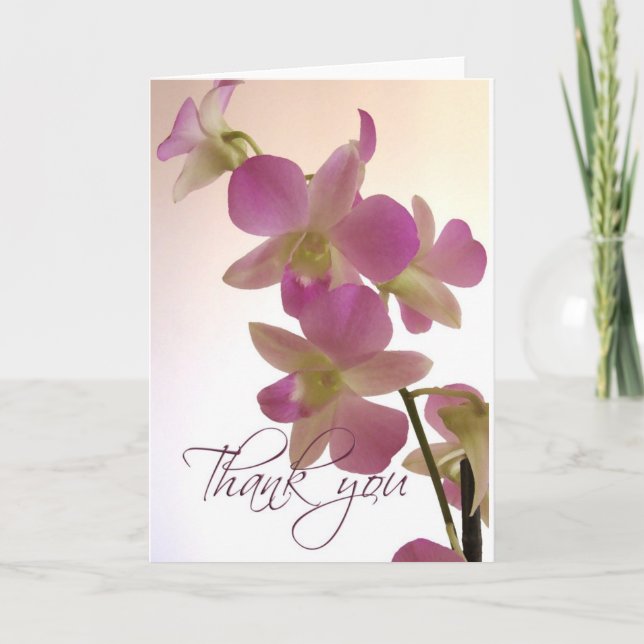 Obrigado macio da orquídea você cartões de nota (Frente)