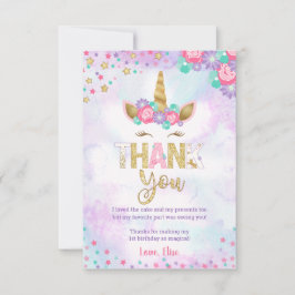 Obrigado mágico do unicórnio você cartões