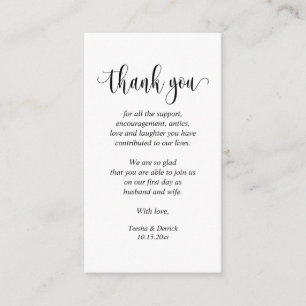 Obrigado, moderno cartão de gabinete de roteiro