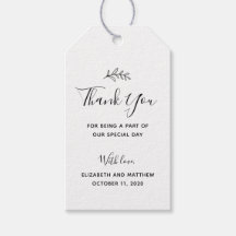 Obrigado moderno, sua etiqueta de presente. Casame