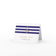 Obrigado náutico do marinho você cartões