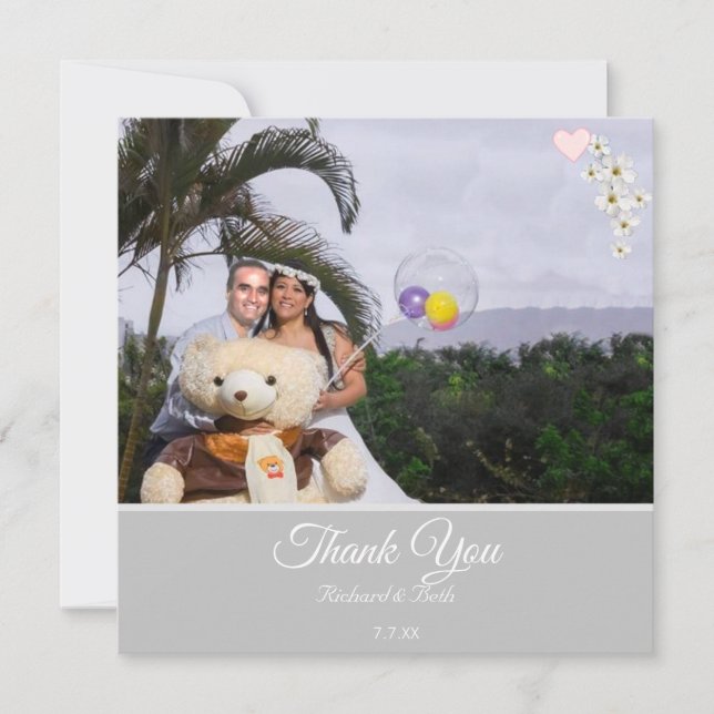 Obrigado Noiva Floral E Noite Agradecemos O Casame (Frente)