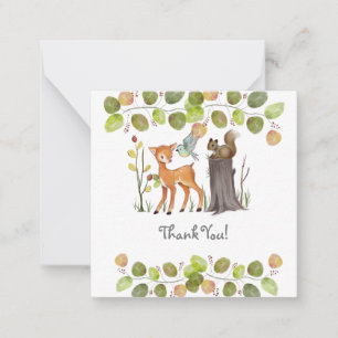 Obrigado Nota Cartões Animais Da Floresta