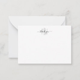 Obrigado Nota Cartões Monograma Papel de Carta Clá