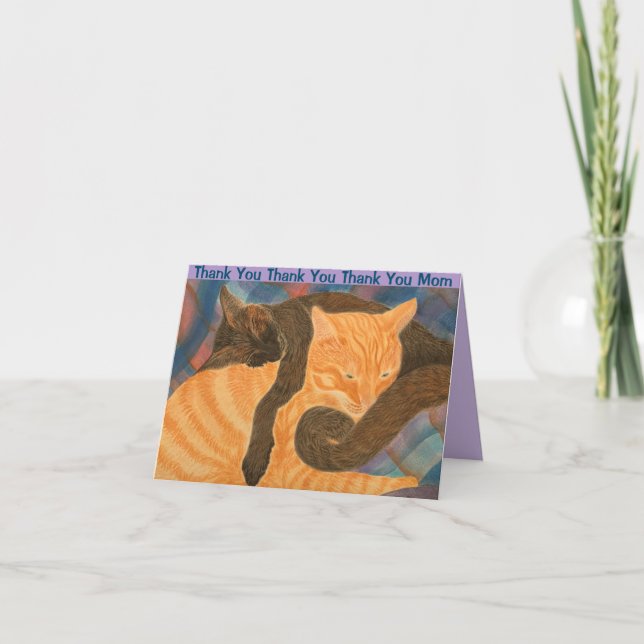 Obrigado Obrigado Obrigado Mãe Cartões de agradeci (Frente)