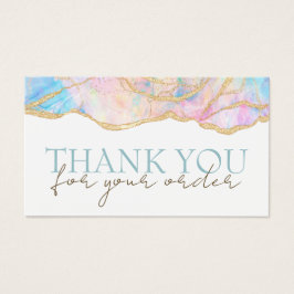 Obrigado opal cor-de-rosa azul com cartão de desco