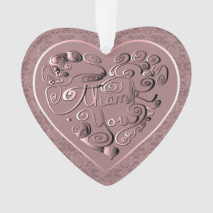 "Obrigado" Ornamento de Acrílico Rosa Po dusty