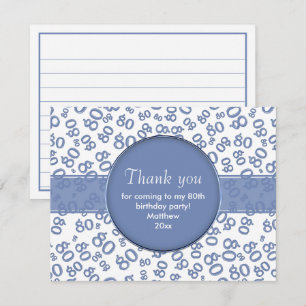 Obrigado: Padrão 80 Blue/White Bday Número