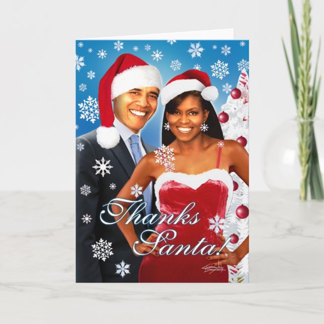 Obrigado, Papai Noel! Cartão de Natal (Frente)