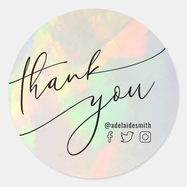 obrigado para limpar o adesivo redondo clássico op (Frente)