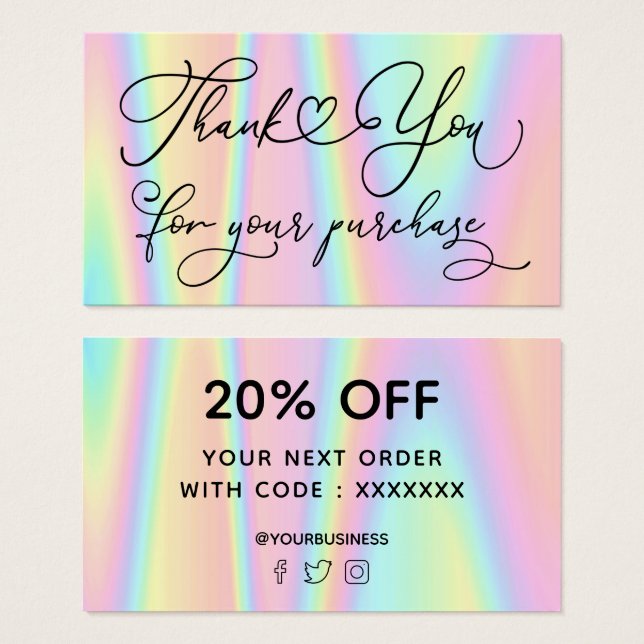 obrigado para sua compra (Frente & Verso)